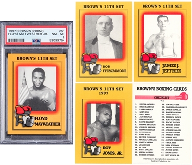 1997 Browns Boxing High Grade Complete Set (84) – Including #51 Floyd Mayweather PSA NM-MT 8 Rookie Card!